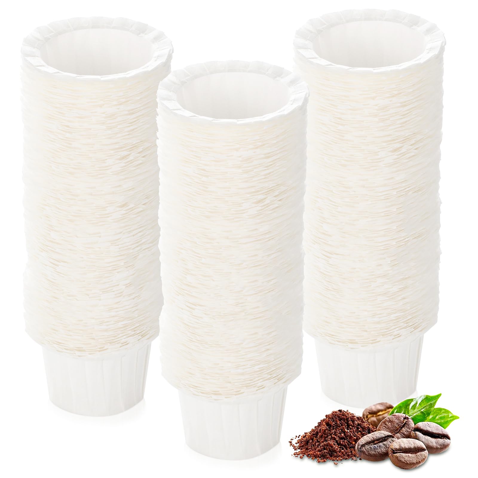 Kicovitifa Disposable Paper Coffee Filters, 300 Count, White, Fits Keurig Brewers (1.0 and 2.0), Reusable K-Cup Pods