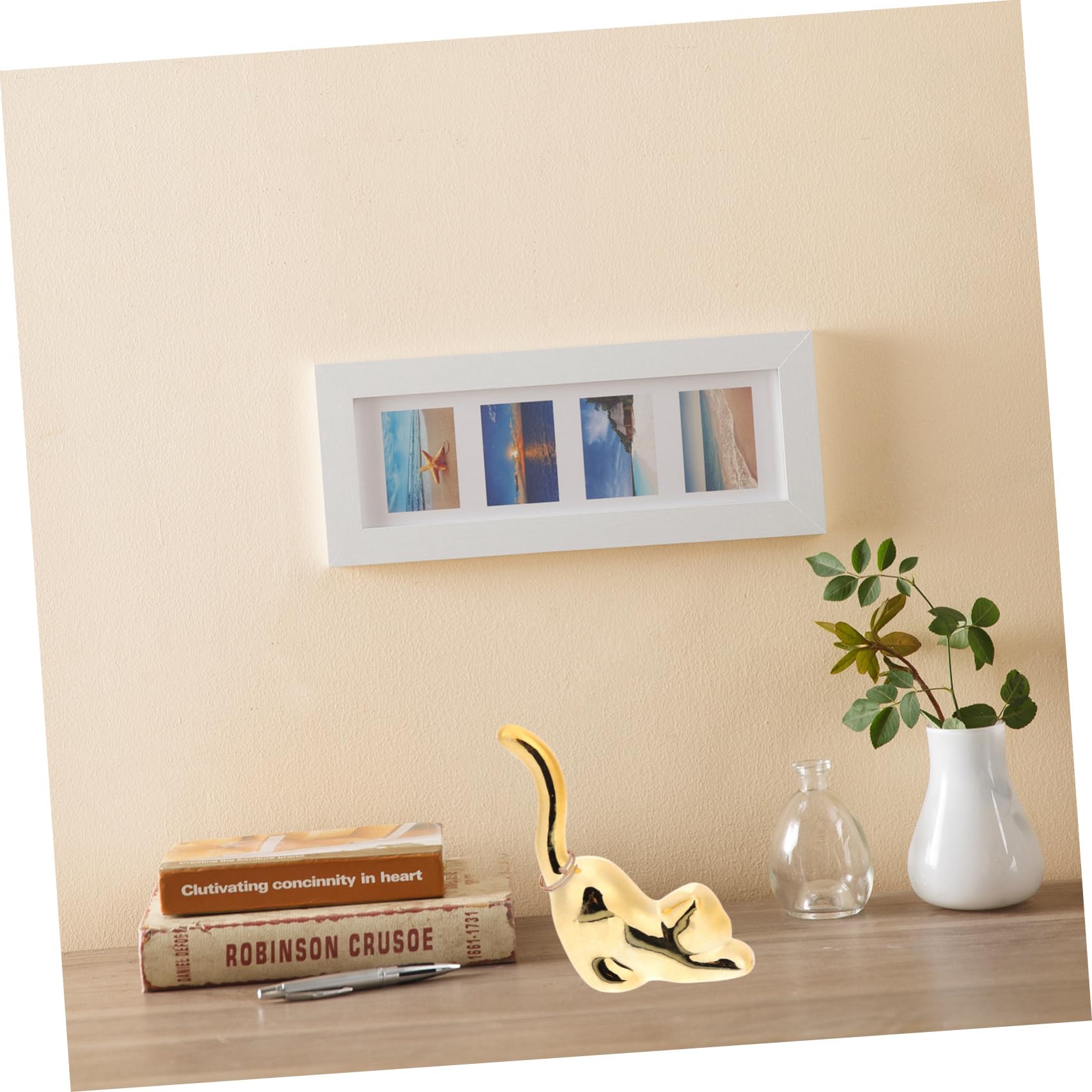 OUNONA 5 Stück Ringhalter Katze Goldfarbig Schmuck Organizer für Ringe Eleganter Ringständer mit Stabilem Fuß für Schmuckaufbewahrung Kawaii Deko für Damen und Mädchen