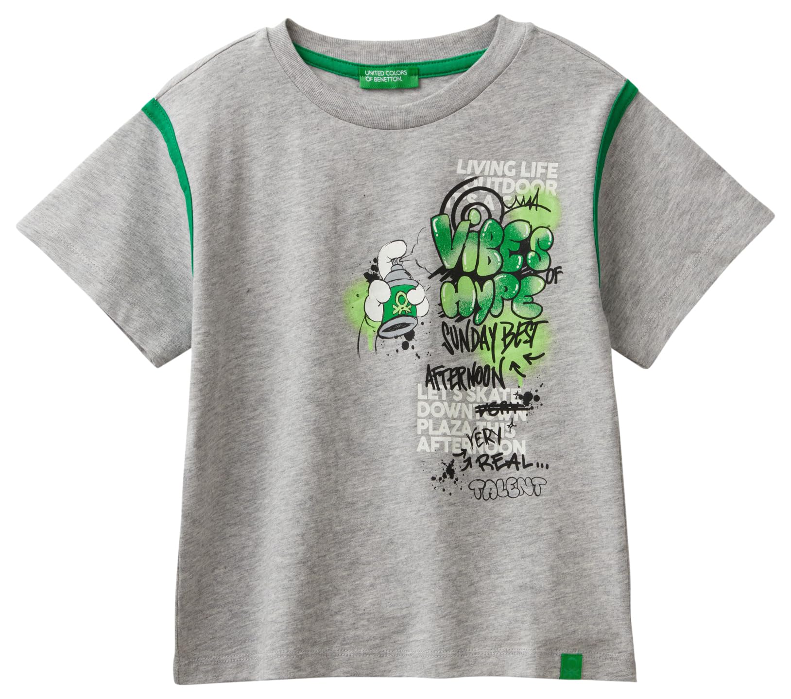 United Colors of Benetton T-Shirt 3I1XG10FC Short Sleeve T-Shirt, 12-18 Months Grigio