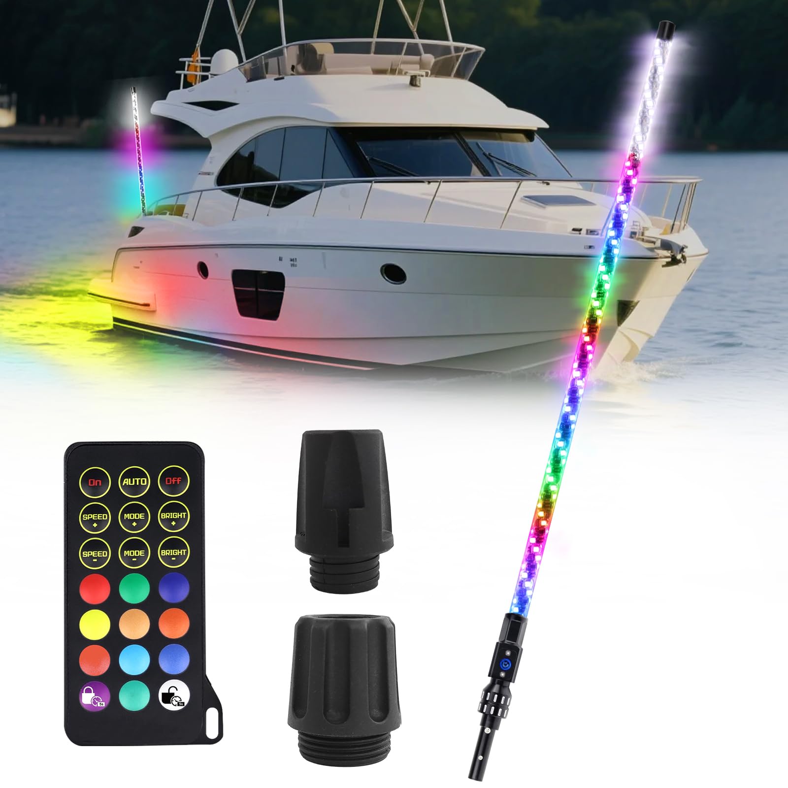 Photo 1 of Yiswhis 4FT LED Boat Navigation Whip Light