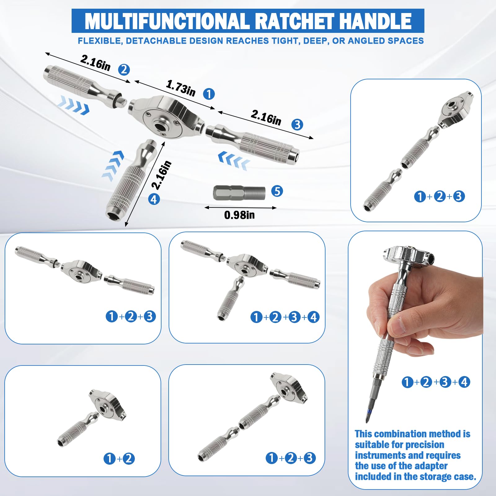 AirPlus Set di cacciaviti magnetici 66 in 1, set di cacciaviti a cricchetto con punte in acciaio S2 e manico a T staccabile, kit di riparazione portatile per riparazioni quotidiane domestiche
