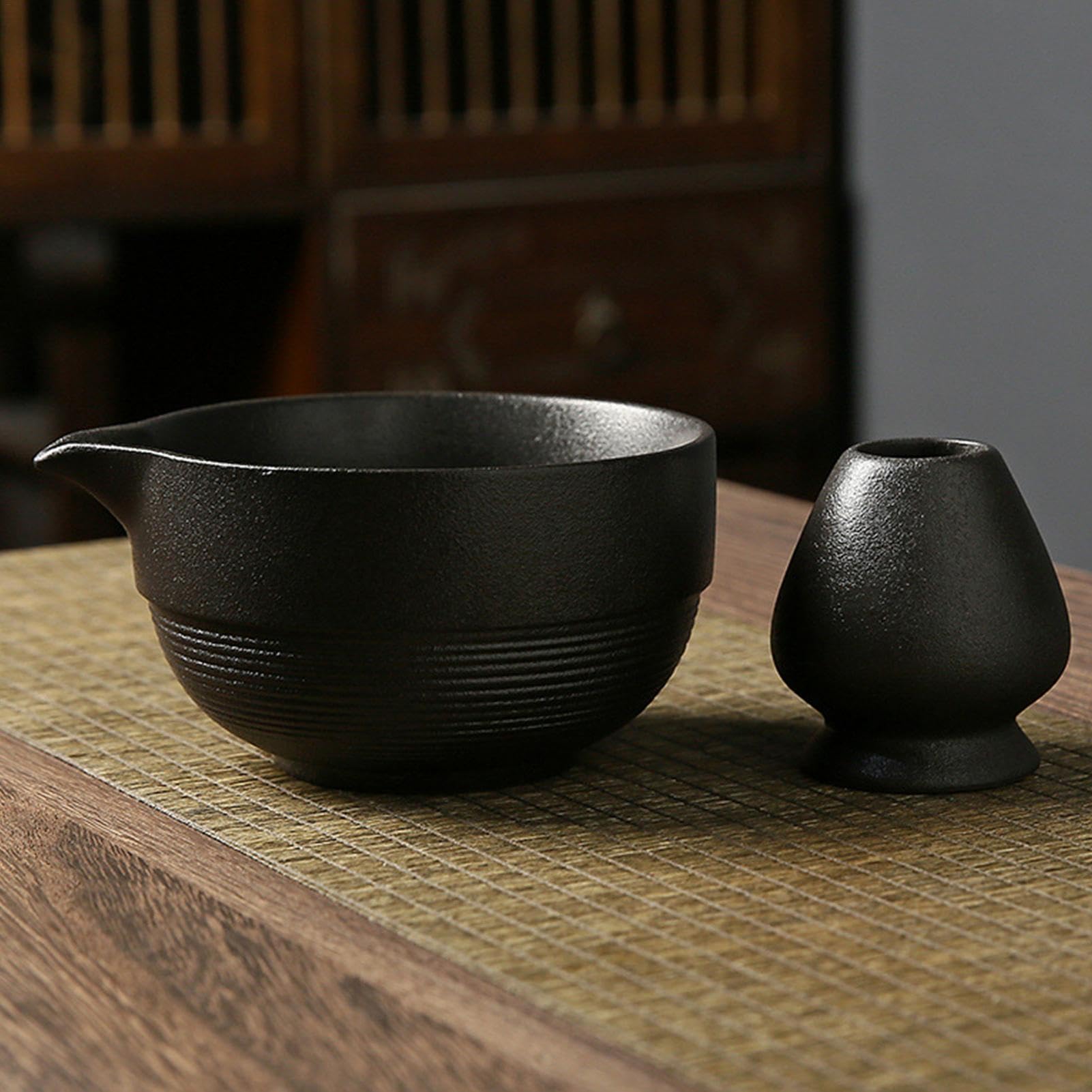 Ceramiczna miska do , wylewka miski , miarka do trzepaczki , zestaw do herbaty , tradycyjny zestaw , uchwyt na trzepaczkę , wylewka do trzepaczki, zestaw do