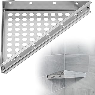 Floating Corner Shower Bench Kit - Custom Corner Shower Seat for Bathroom Remodel, Wall Mount Floating Shower Shelf for Shaving Foot Rest and Storage, 12"x12"x17"