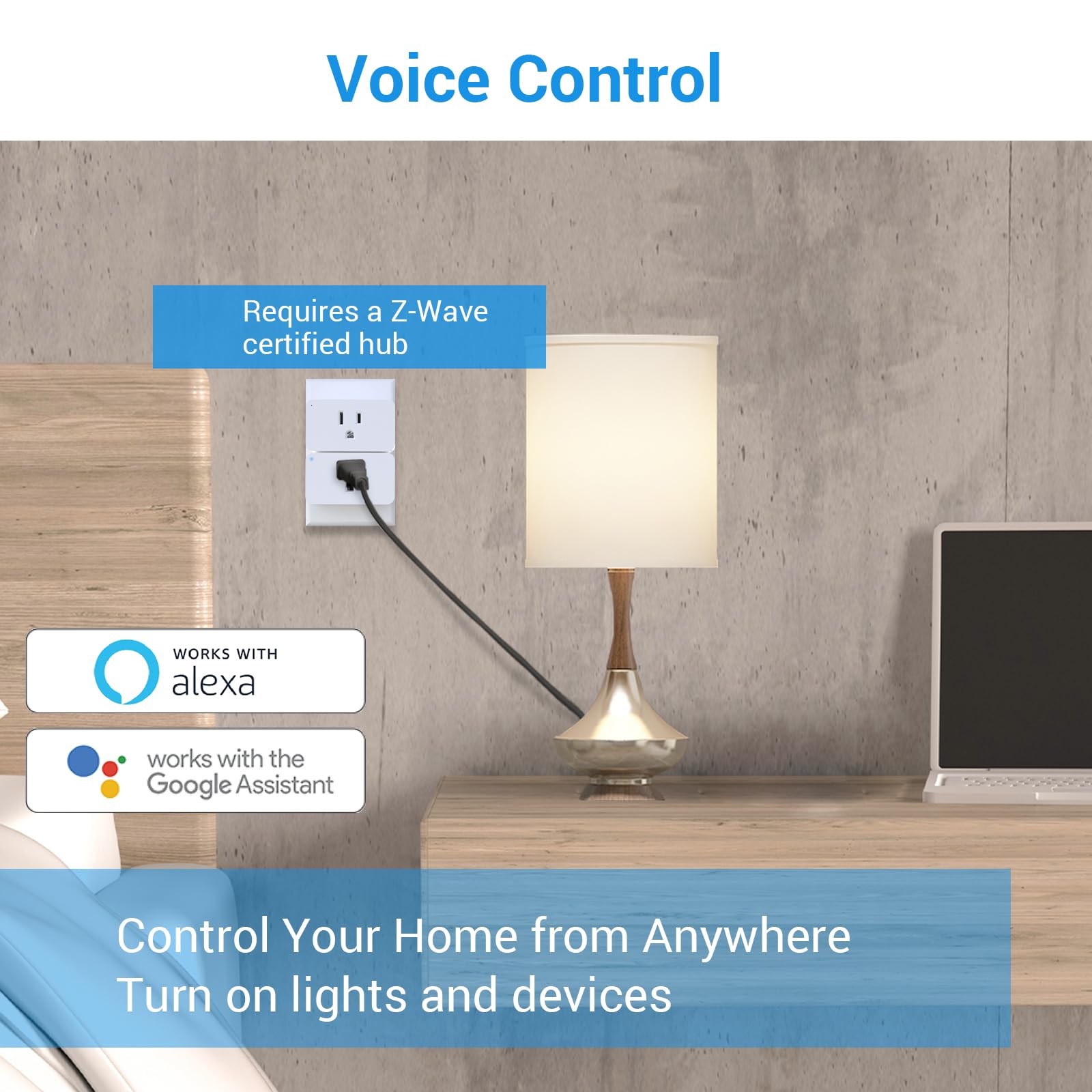 Smart Plugs That Work With Alexa Z-Wave Outlet Dimmer 2 Pack - 800 ...