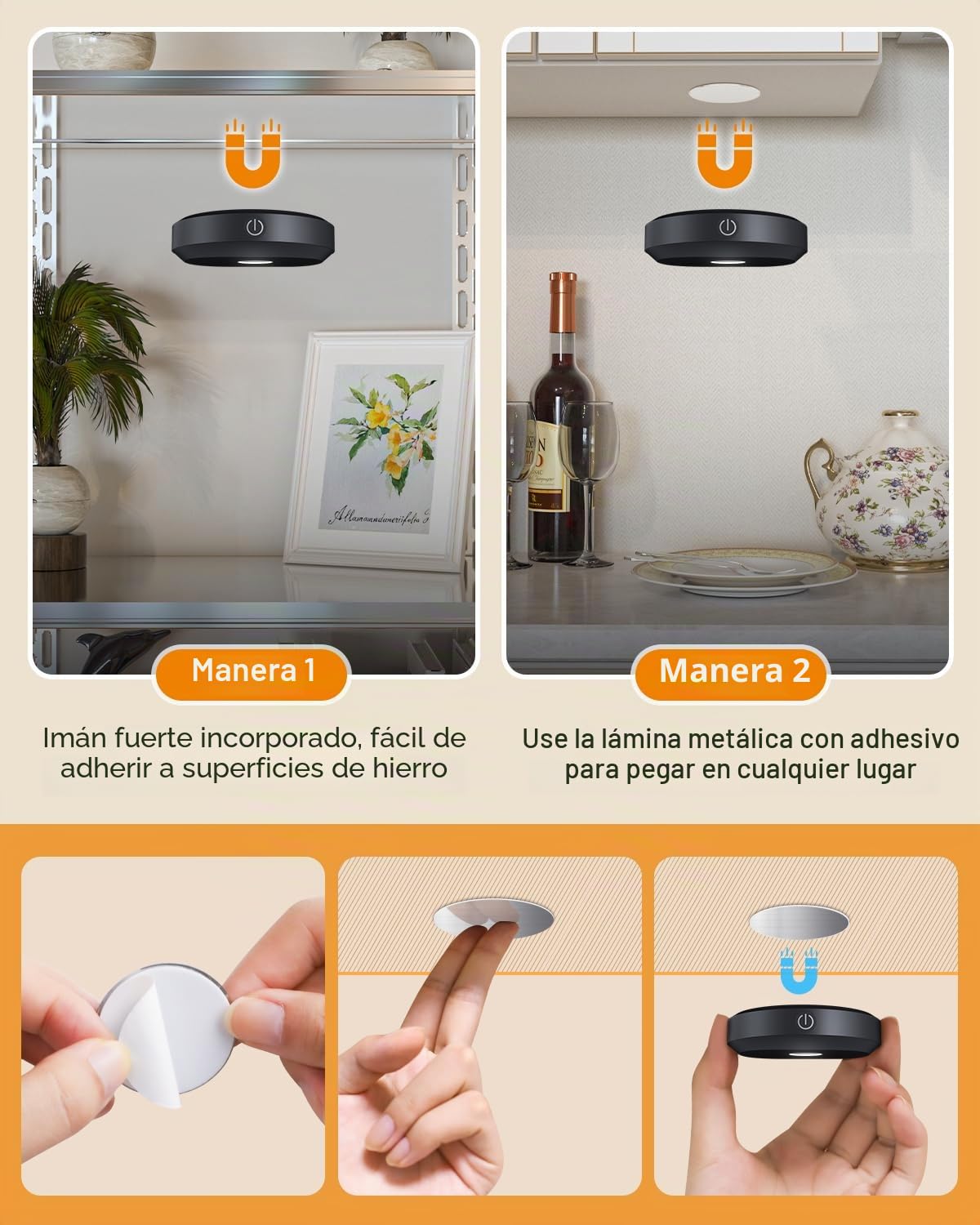 WILLED RGB Led Cocina Bajo Mueble,Recargable Luces Led Pilas con Control Remoto，Regulable luz cocina bajo mueble Adhesivo Magnético para Cocina, Gabinete, Armario, Encimera, Paquete de 3