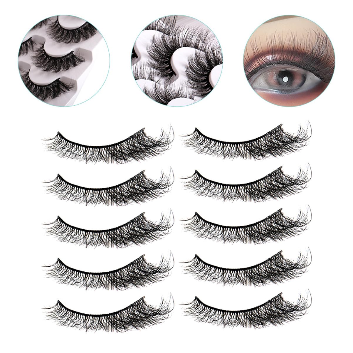 Beaupretty Pestañas Postizas De Efecto Natural Diseño Curly Kit De Maquillaje Para Ocasiones Especiales De Faux Lashes Para Uso Personal y Profesional
