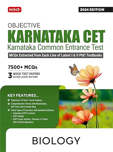 MTG Objective Karnataka CET Biology Book For 2024 KCET Exam | KCET Topicwise Comprehensive Theory with Previous 10 Years Solved Question Papers &amp; 7500+ MCQs