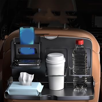 Car Seat Table Tray, Backseat Organizer with Tray, Car Lunch Desk Portable, with Cup Holder, Car Seat Table for Writing, Working
