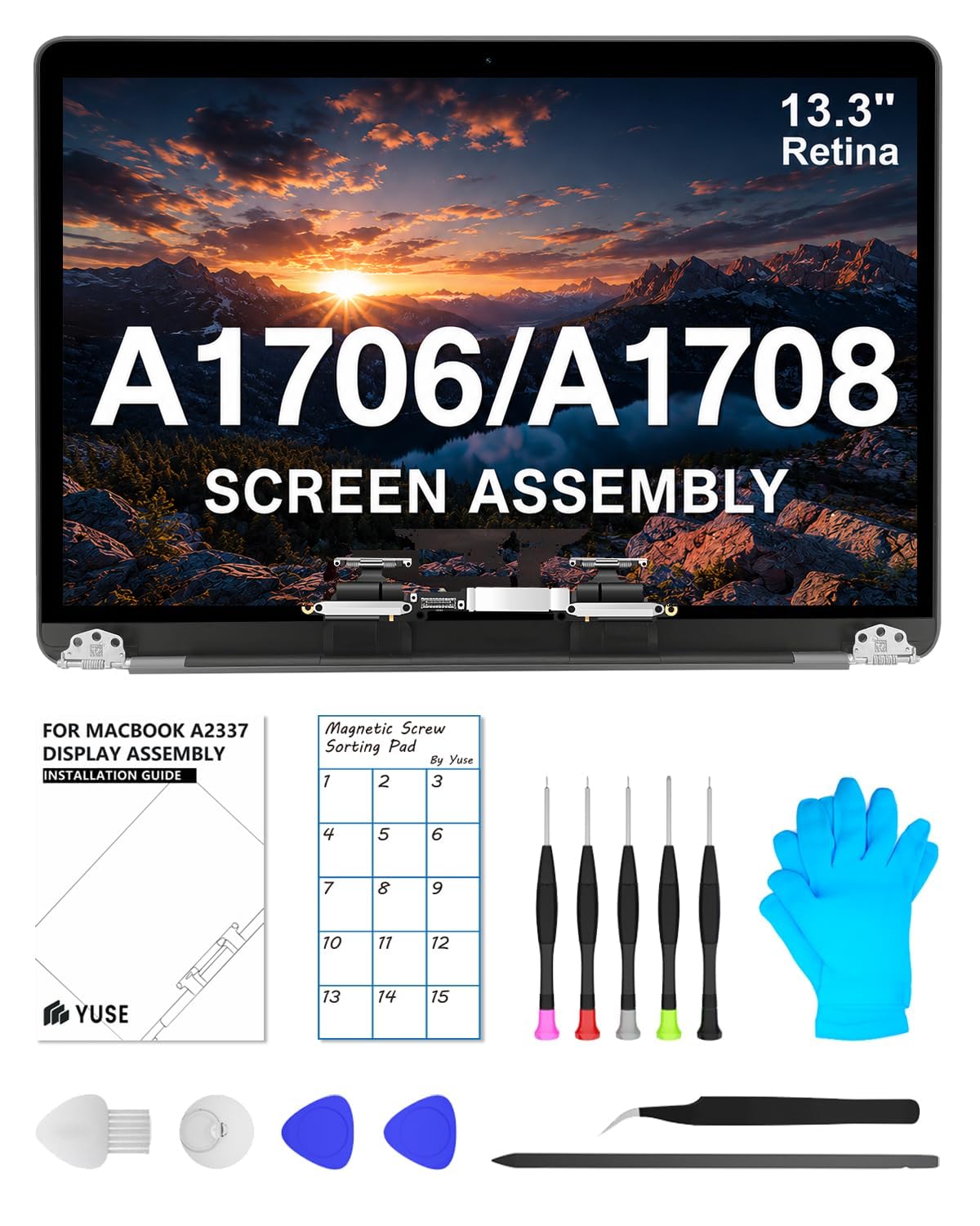 Photo 1 of Dilcmtif A1706 A1708 MacBook Pro 13.3" LCD Screen Replacement (Gray)