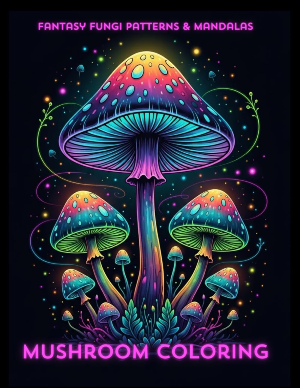 Mushroom Coloring: Fantasy Fungi Patterns and Mandalas: 30 illustrations for fungi lovers
