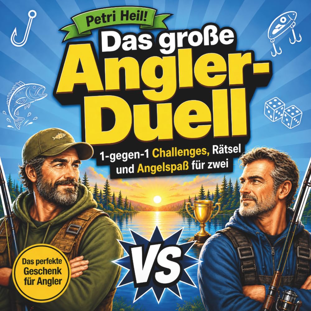 Petri Heil! Das große Angler-Duell: 1-gegen-1 Challenges, Rätsel und Angelspaß für zwei – Das perfekte Geschenk für Angler