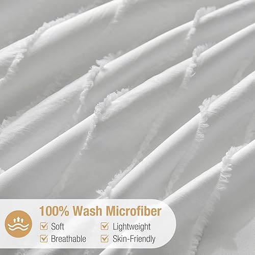 Miniatura 237 de Lekesky Juego de funda de edredón tamaño King, de microfibra suave, bohemio, azteca, azul, bohemio, con cierre de cremallera, lazos en las esquinas