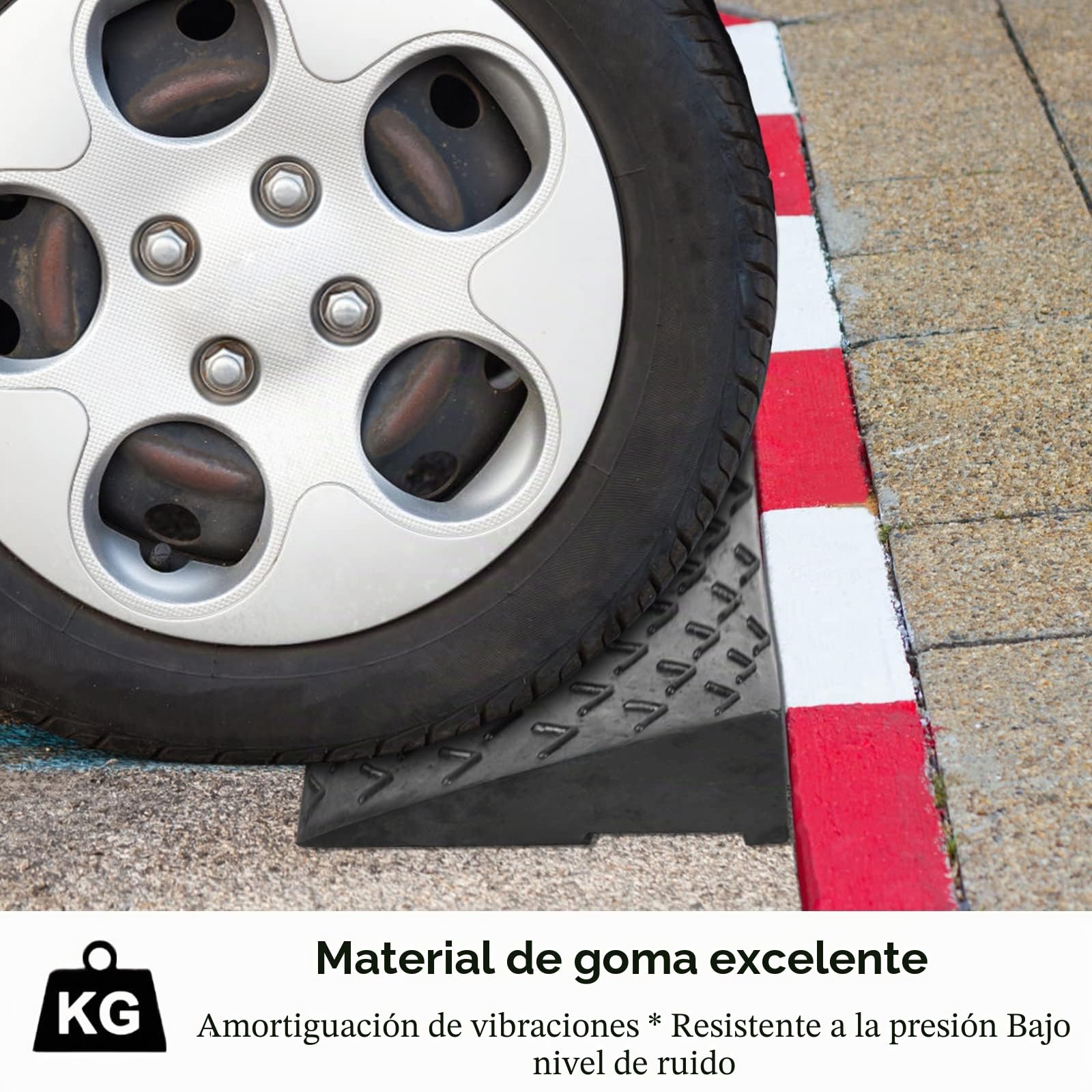 NAIZY Rampa de goma para bordillos, 2 unidades, 10 cm de alto, portátil, antideslizante, para coche, silla de ruedas