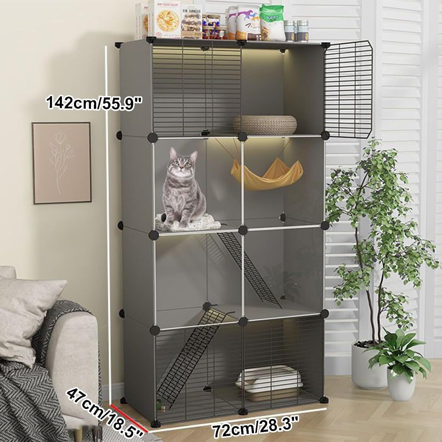 Klatki dla zwierząt do użytku wewnątrz/na zewnątrz – modułowe i typu „zrób to sam”.(28.3"L X 18.5"W X 55.9"H)
