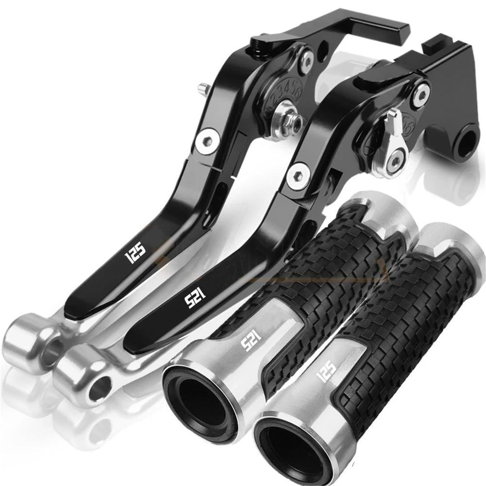 Tgvselpj Black1 Motorcycle Part Folding Extendable Brake Clutch Levers Motorcycle Accessories Parts Adjustable Handle For H-Onda Cb125f 2016(Black1)