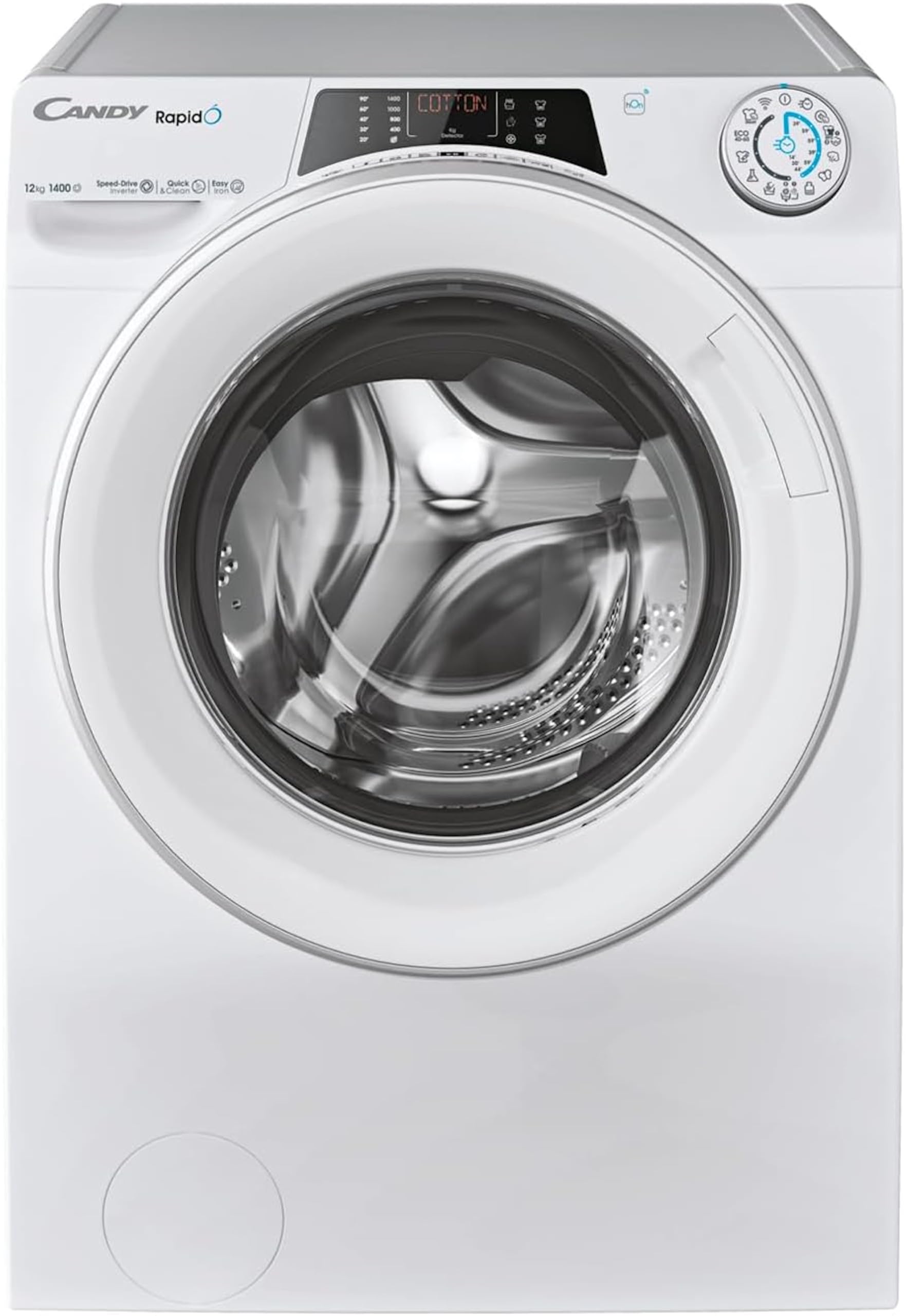CANDY Lave-Linge Hublot Machine à Laver 12kg 1400 trs/min Classe A WiFi Bluetooth Ecran Digital Blanc 85x60x67 cm RO14126DWMST-S