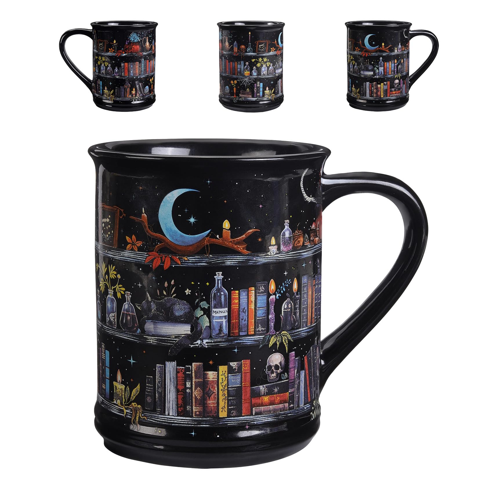 Potiera 16 oz Ceramic Large Book Mug, Unique Gifts for Book Lovers Women