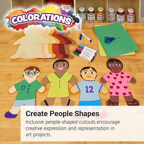 Miniatura 2 de Colorations Multicultural Big People Shapes Set de 24, tarjeta brillante multicultural, papel de color de piel, niños de todo el mundo, personas de