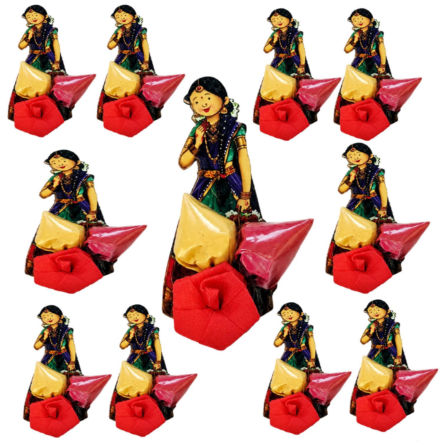 NISKANET Saree Ceremony MDF Haldi Kumkum Pouch Gift Set|Pack of 30| Traditional Return Gifts for Pooja, Festivals, Weddings, Housewarming, Thamboolam, Celebrations & Auspicious Events|XXDF-image-45