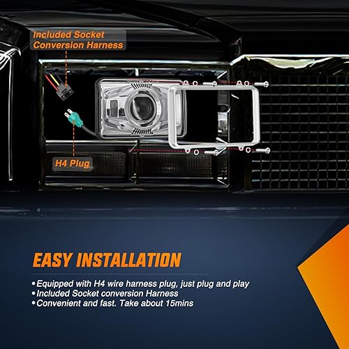 Miniatura 7 de Nilight Faros delanteros LED de 4 x 6 pulgadas, 60 W, aprobado por DOT, haz sellado HiLo, repuesto de faros delanteros rectangulares H4651 H4652