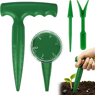 Milifox 4pcs D'outils de Semoir de Plantoir à Bulbes - Jardinière à Bulbe pour Plantation - Outil de Jardinage pour Semis de Légumes et de Fleurs Transplantation Facile