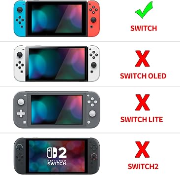 eXtremeRate Case Compatible with Nintendo Switch Joy Con Console Case Protective Accessory Separable Docking Case for Nintendo Switch (Red)