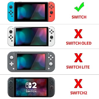 eXtremeRate PlayVital Back Cover for Nintendo Switch Console, NS Joycon Handheld Separable Protector Hard Shell, Dockable Protective Case for Nintendo Switch - Peach Blossom Pink (NOT for Switch 2)