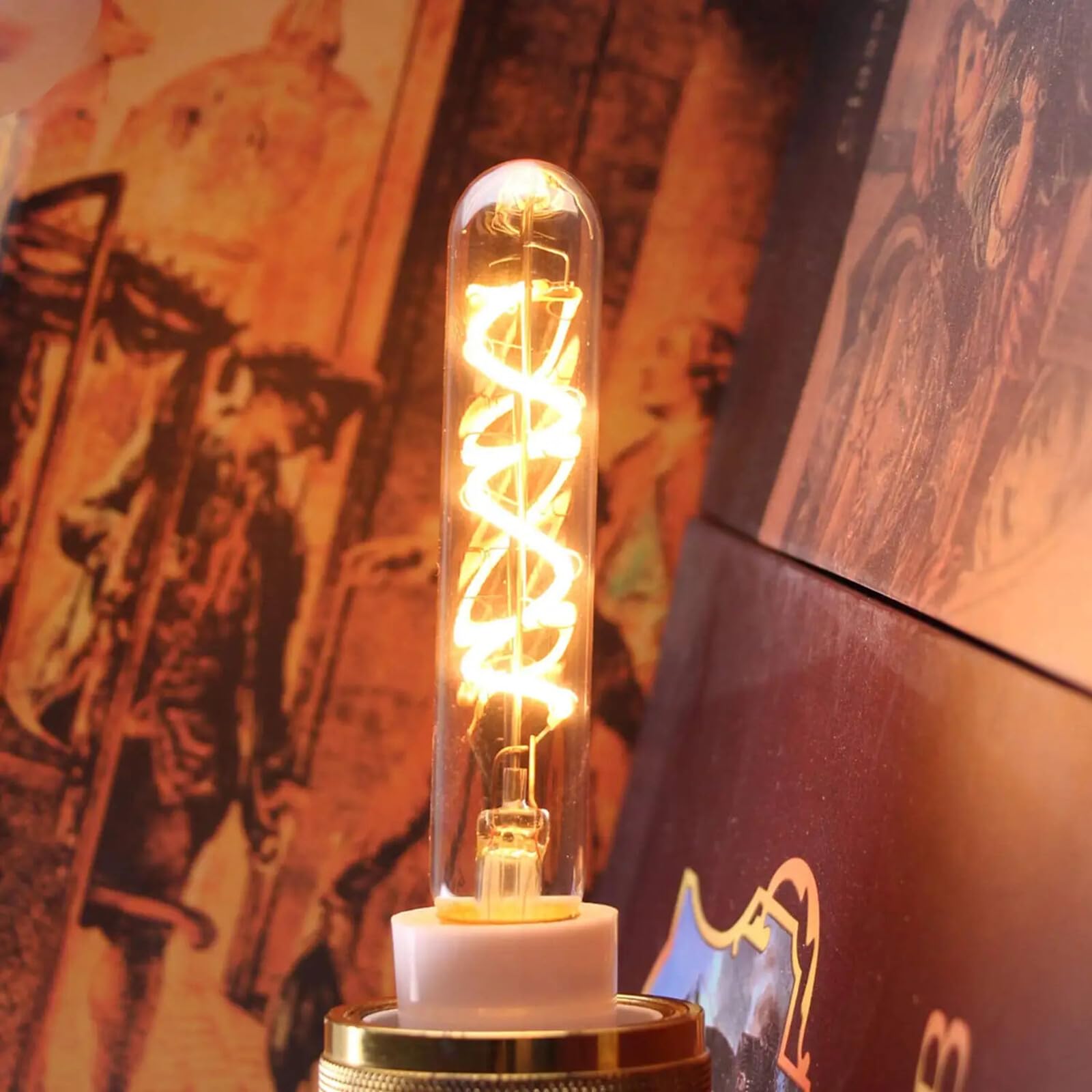 Bombilla LED tubular T20/T6 E14, 220V, regulable, estilo vintage, con filamento en espiral, estilo Edison, retro, para lámparas de araña colgantes, 10 unidades