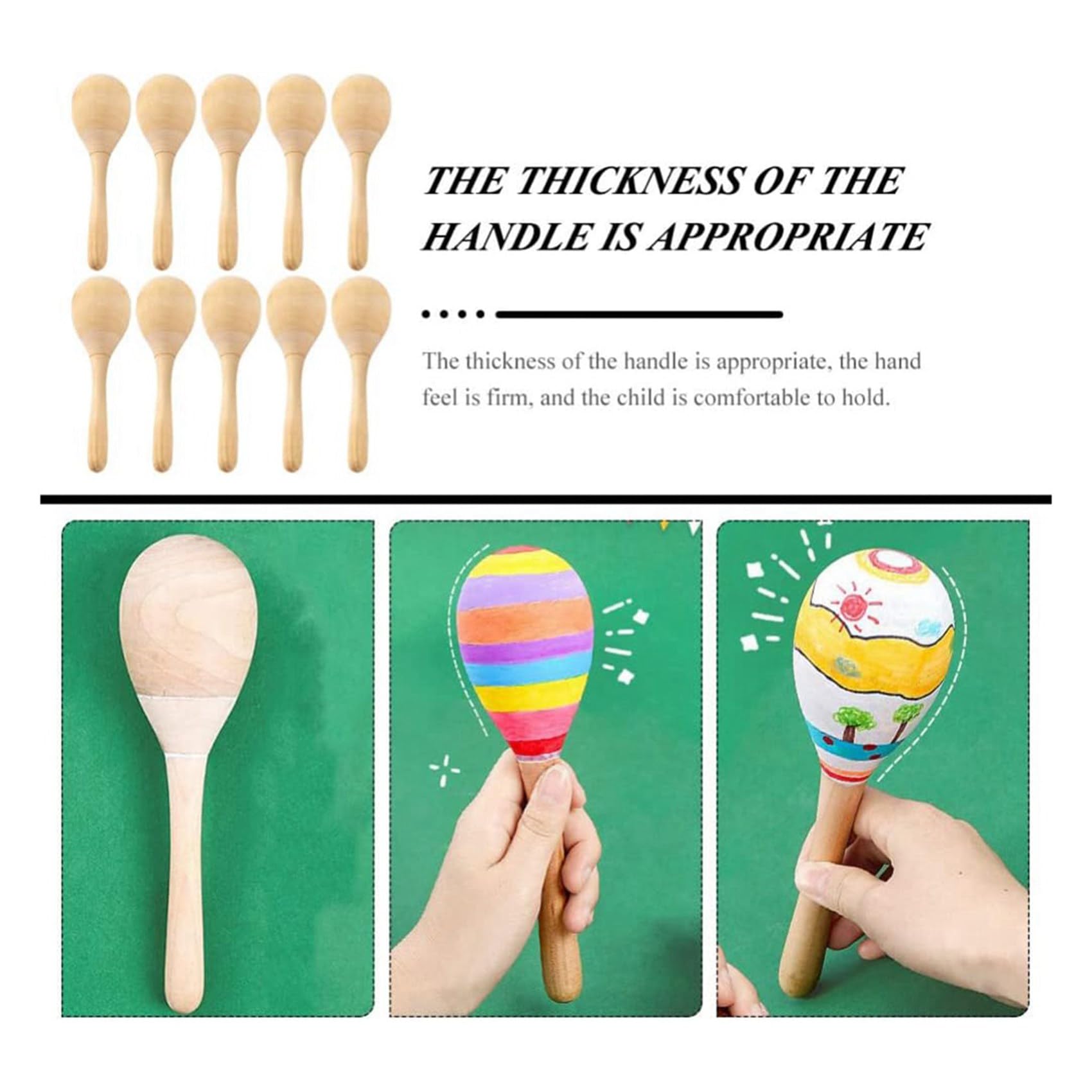 20 Piezas de Sonajeros de Percusión Manual de Maracas de Madera DIY con Sonido Nítido para Recuerdos de Fiestas Musicales