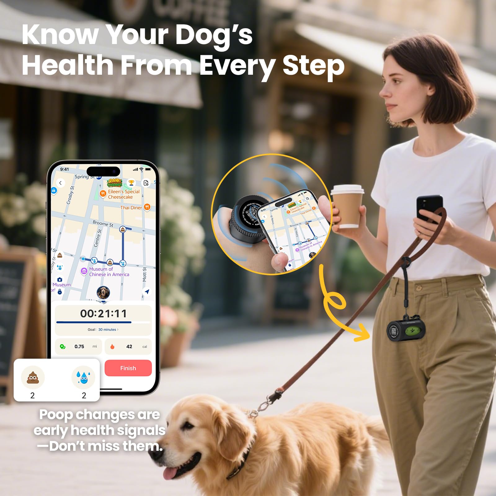 Dispensador inteligente de bolsas para excrementos de perro