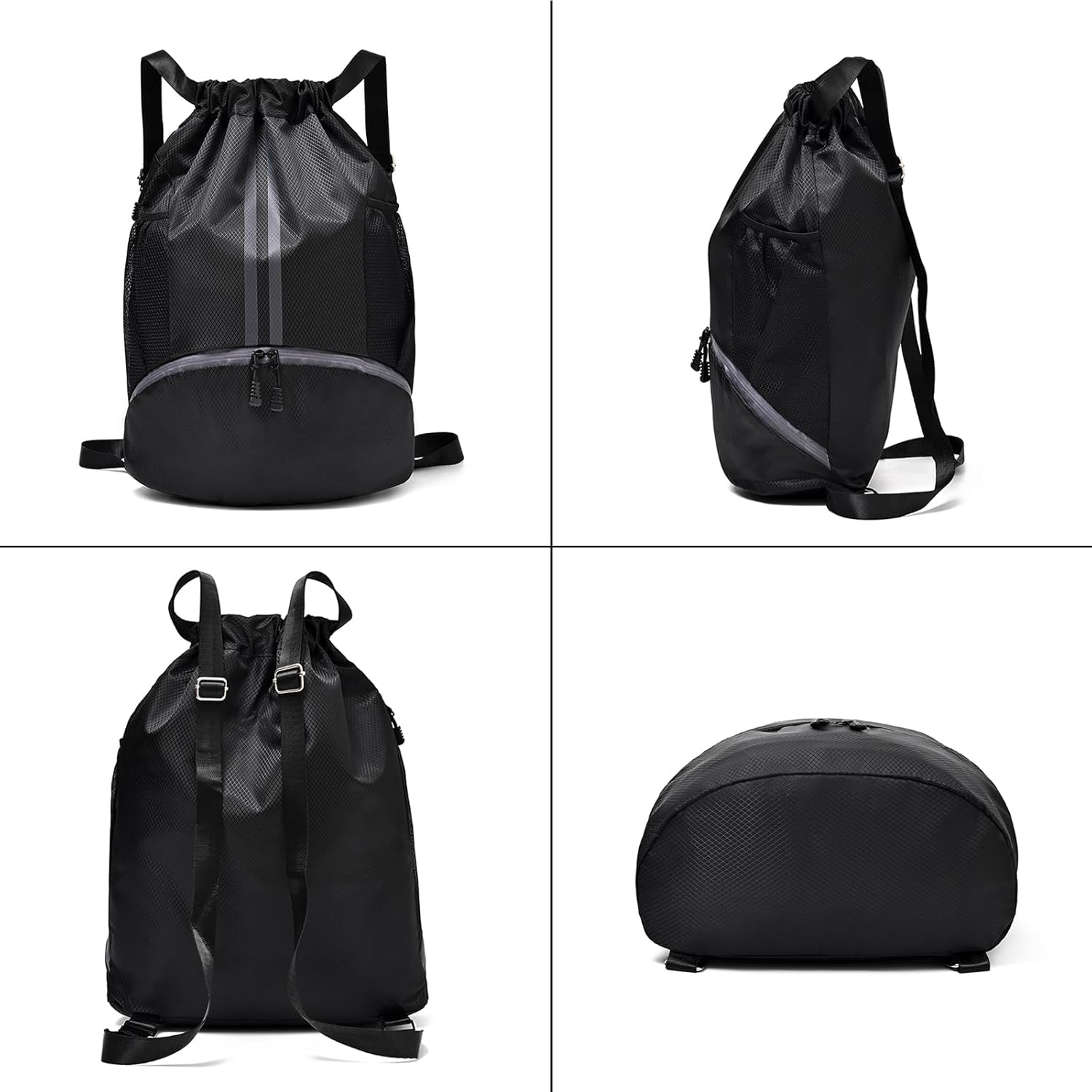 Versatile Waterproof Sports Drawstring Bag with Shoe Compartment for Men and Women