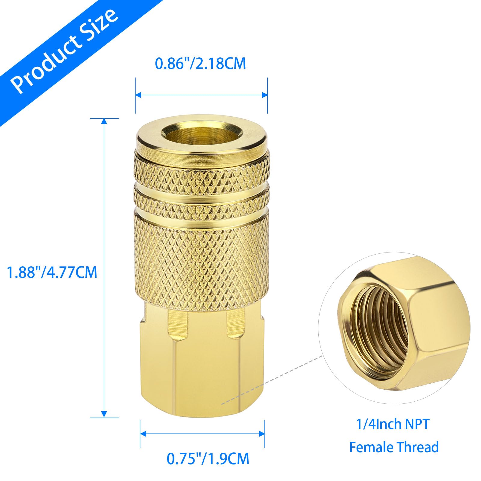 Air Hose Couplers - 2 Pack Quick Connect Fittings -2 Air Hose Couplers - 2 Pack Quick Connect Fittings -2