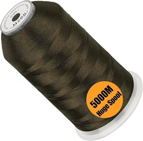 Miniatura 33 de New brothread - Bobina única de 5000 m de hilo de poliéster para máquina de bordar 40WT para máquinas comerciales y domésticas - Marigold