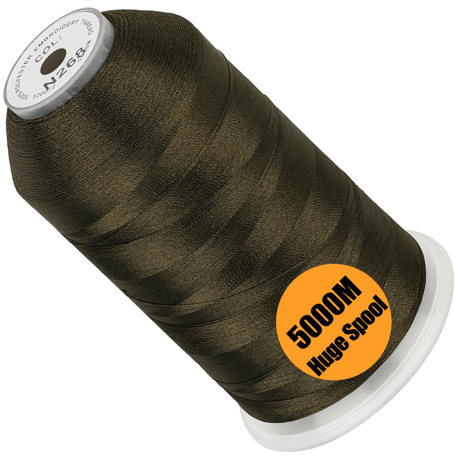 New brothread Huge Spool Embroidery Thread - Olive Drab Fits Janome Color