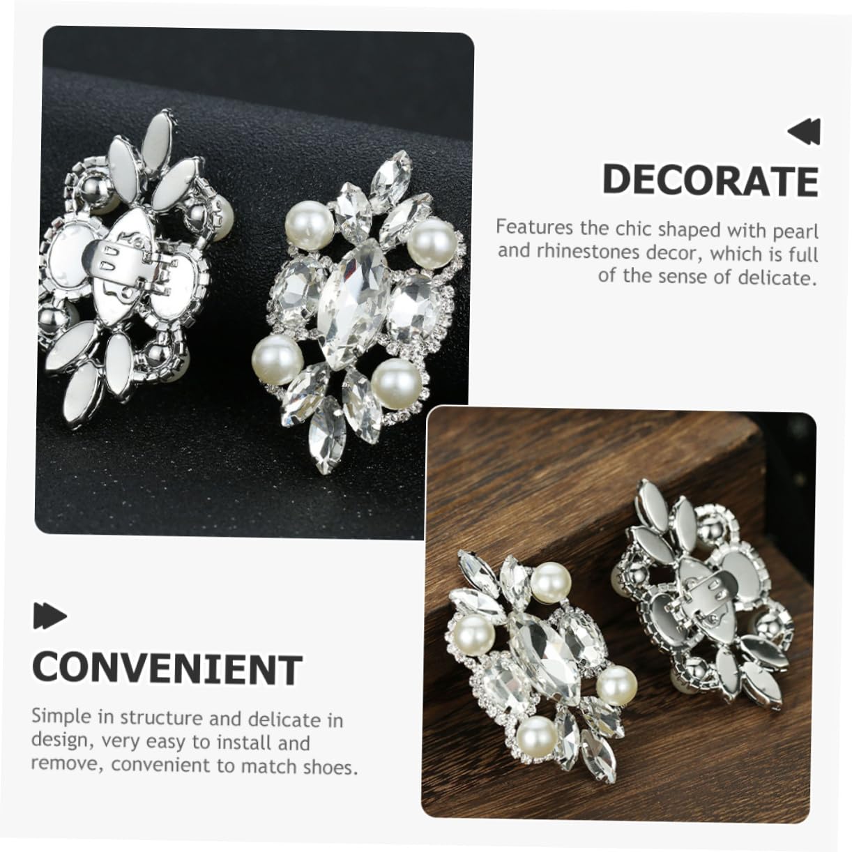 PACKOVE Fibbia Per Scarpe Da Sposa Fermagli Per Scarpe Strass Scarpa Ornamenti Nuziali Ciondoli Per Di Perle Ornamenti Di Perle Fermagli Per Fibbie Per Addominali
