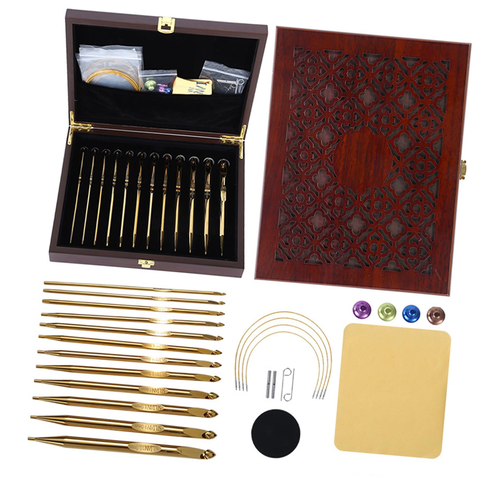 Buxuaaaa Tunisian Styles Knitting Set Various Size Crochet Accessories with Portable Storage Case Tunisian Crochet Hook for Yarn Craft and Quilting