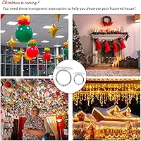 Vista 2 de 30 ganchos de techo autoadhesivos para colgar con anillos de encuadernación, ganchos de pared transparentes sin costuras para colgar en el techo