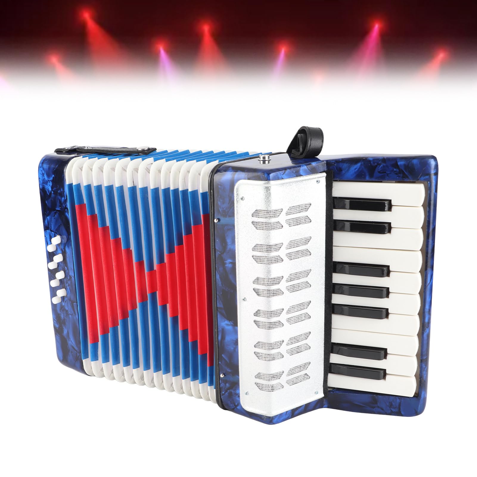 Fisarmonica a Piano 17 Tasti 8 Bassi Fisarmonica a Mano Insegnamento Formazione Coltivazione di Interessi Strumento Musicale per Bambini Studenti Principianti