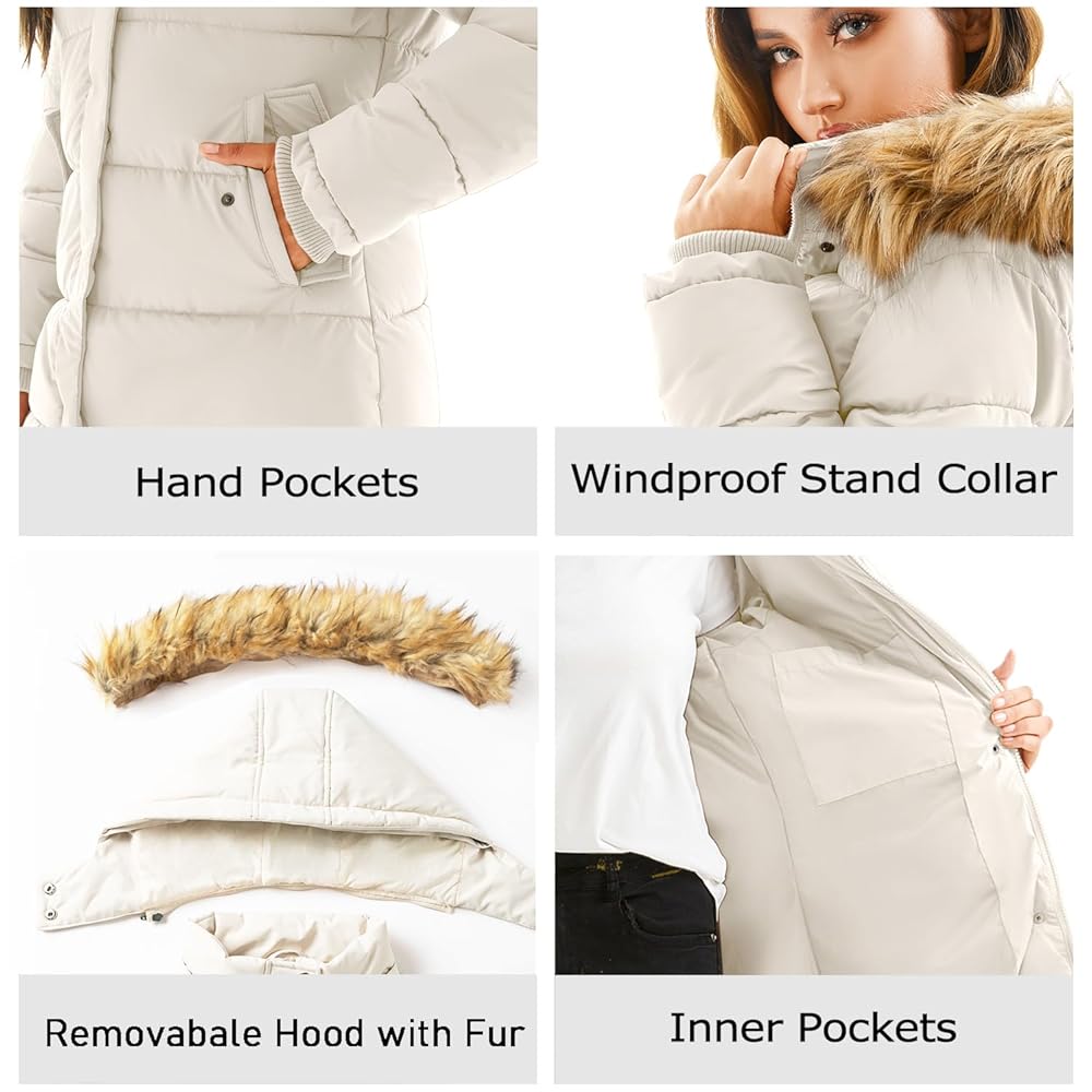ジャケット・アウター k0071piu1uguale3 FAKE FAR WRAP COAT Amazon.com: FARVALUE Women's Winter Coat Warm Parka Jacket