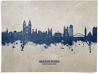 Magdeburg Germany Skyline art print poster, unframed -18686