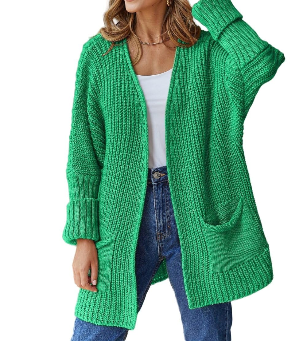 Cárdigans para Mujer Cárdigans Largos de Punto Grueso para Mujer Abrigos Casuales Suéteres Lisos Cárdigan de Manga Larga con Frente Abierto Chaqueta de Punto para Otoño Ropa de Abrigo para Uso Diario