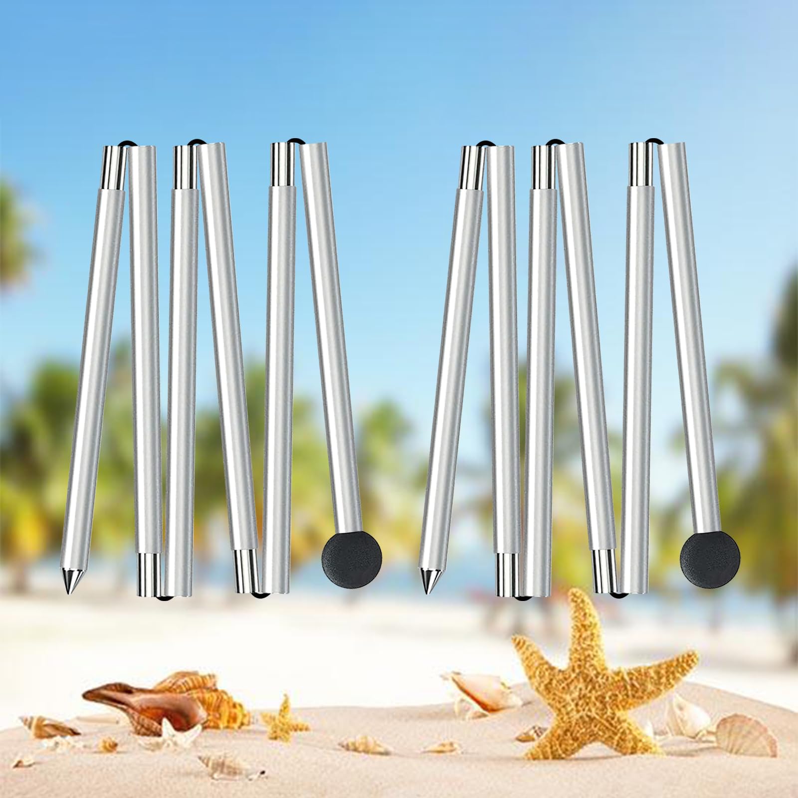 UMARDOO Familien-Strandzelt, extra Ersatz, Aluminium, faltbare Stangen, tragbare Teleskop-Zeltstangen für Markisen, Baldachin (2,5 m)