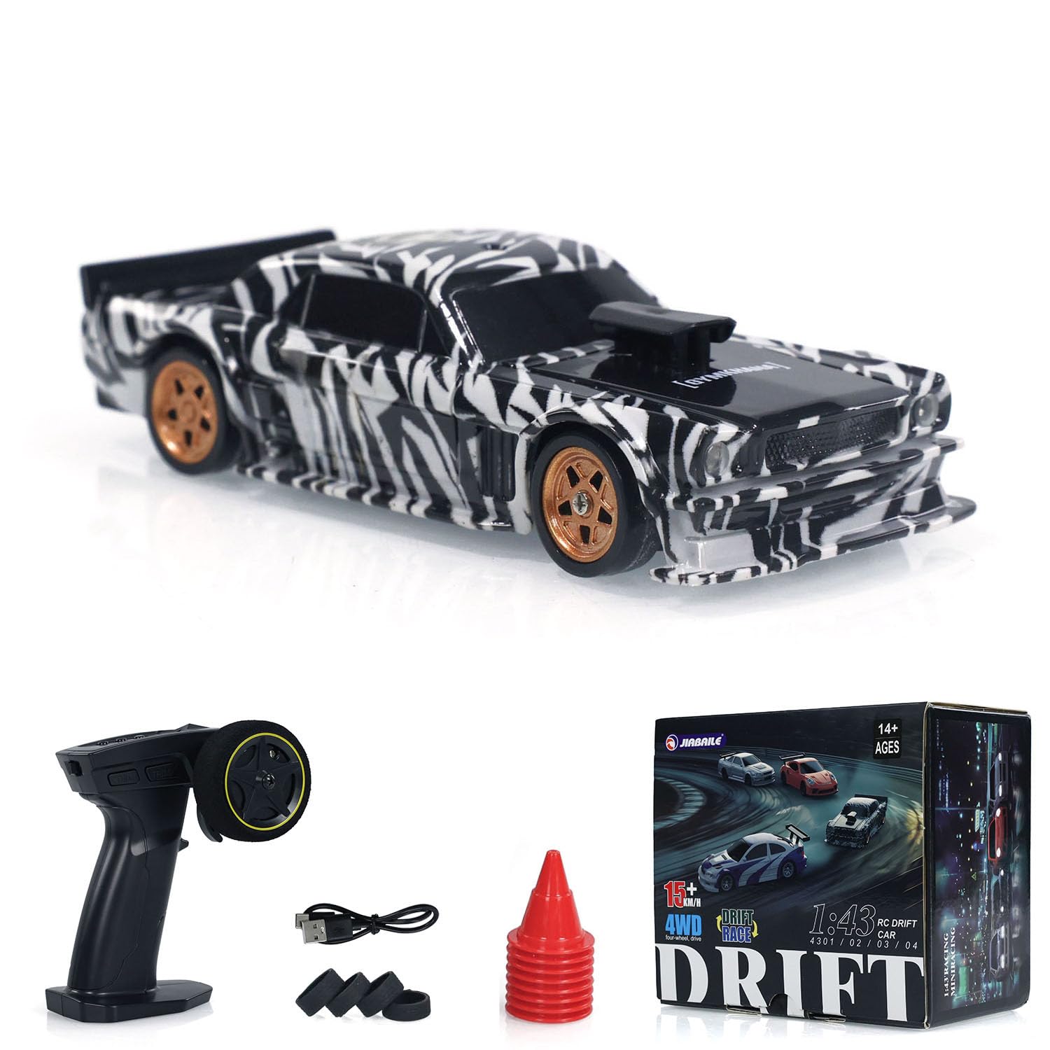 1/43 Scale Drift 4WD Racing Car RC Full Proportional 2.4g Mini Race Car Toy Gift Radio Control High Speed Model Hobby for Gift Without Gyro Ages14+,
