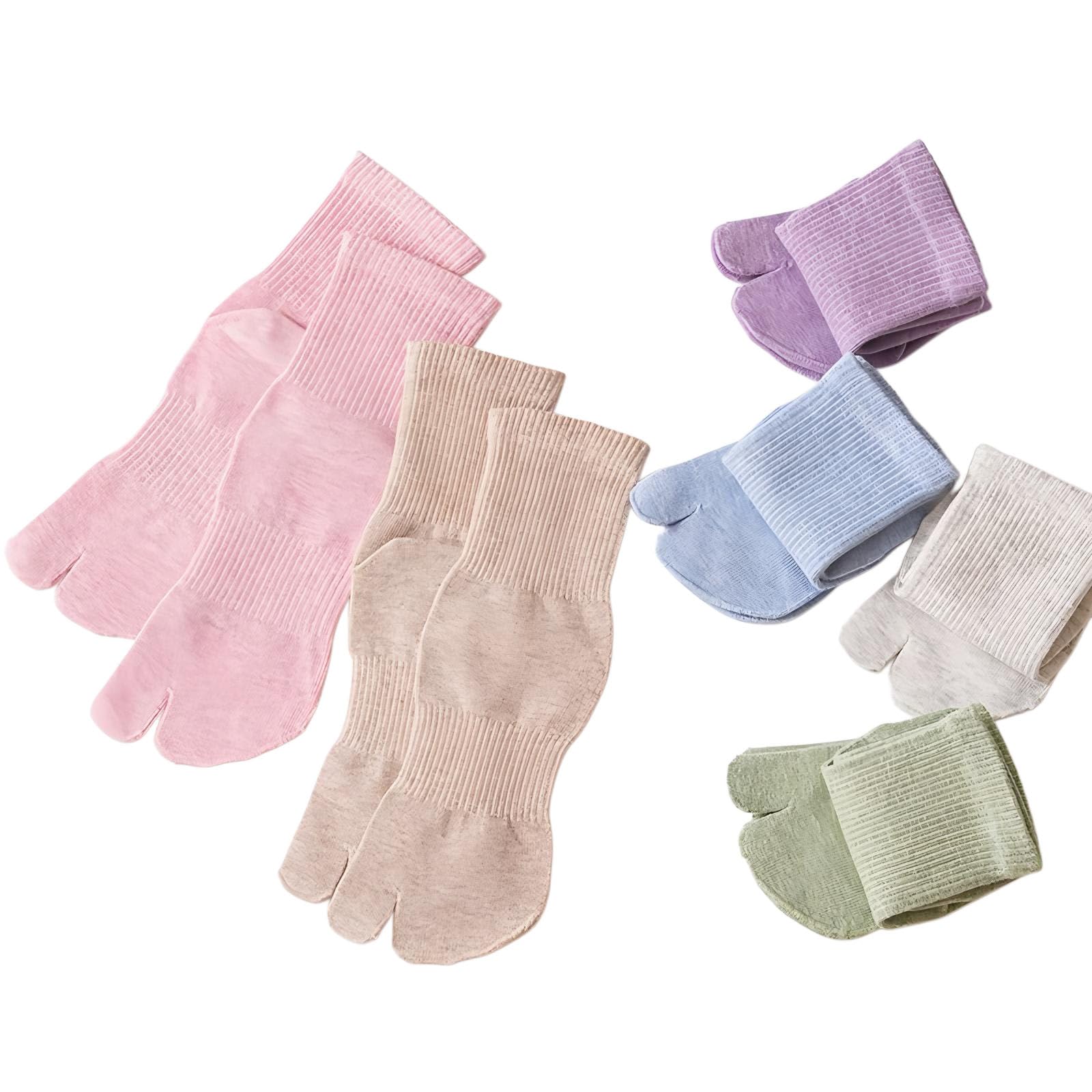 Tabi Lot de 6 paires de chaussettes de sport en coton à bout fendu pour enfants filles garçons de 2 à 15 ans