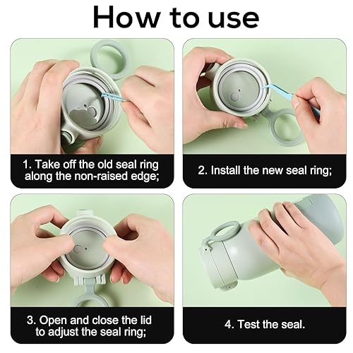 Miniatura 5 de 4 anillos de sellado para calentador de botellas portátil BOLOLOLO, anillo de tapa de silicona de alta calidad, piezas de repuesto sin BPA