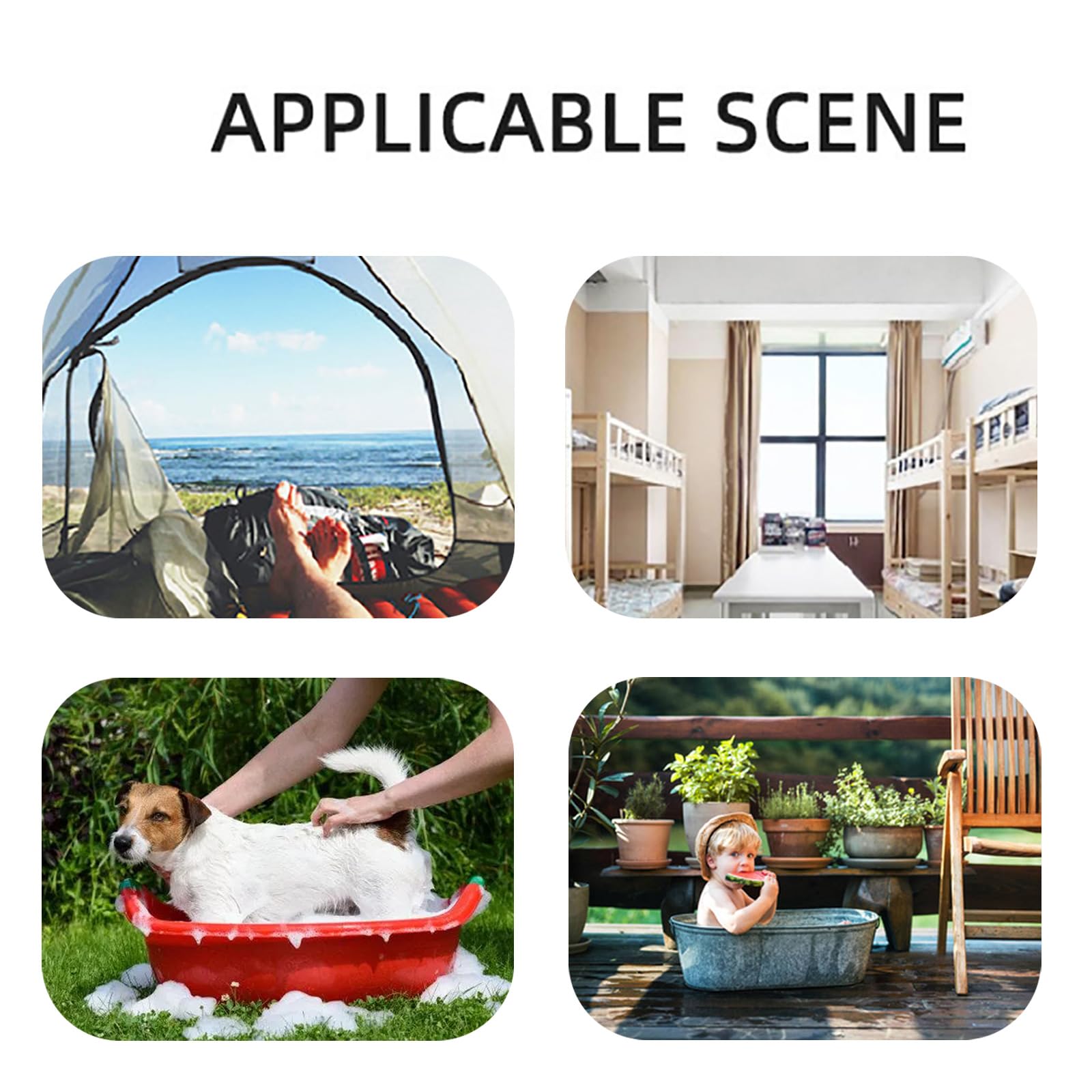 Laikoutd Portable Camp Shower Outdoor USB Rechargeable Electric Shower Pump for Camping Hiking Car Washing Gardening Pet