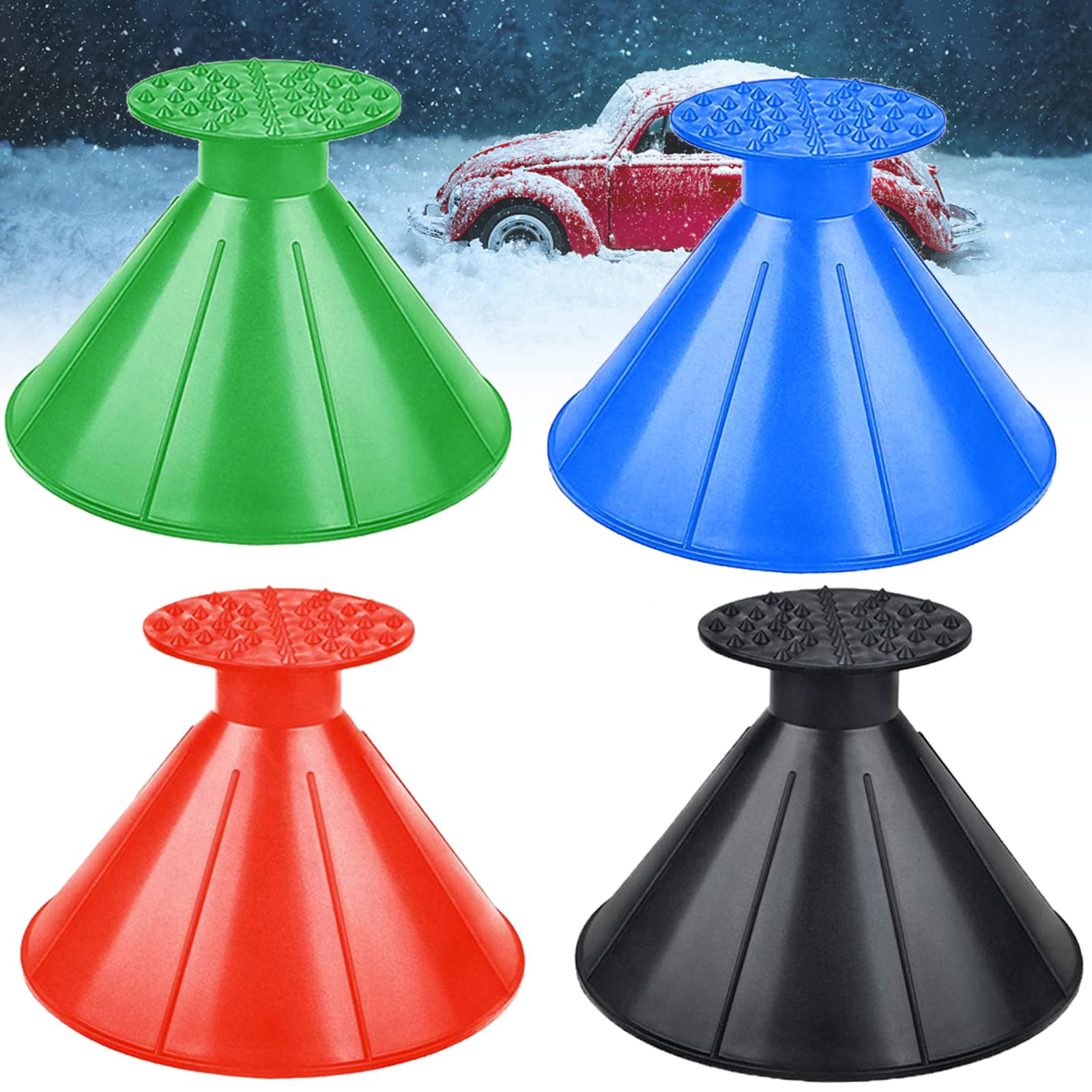 Milukon Magical Car Ice Scraper, 4 Packs Ice Scrapers