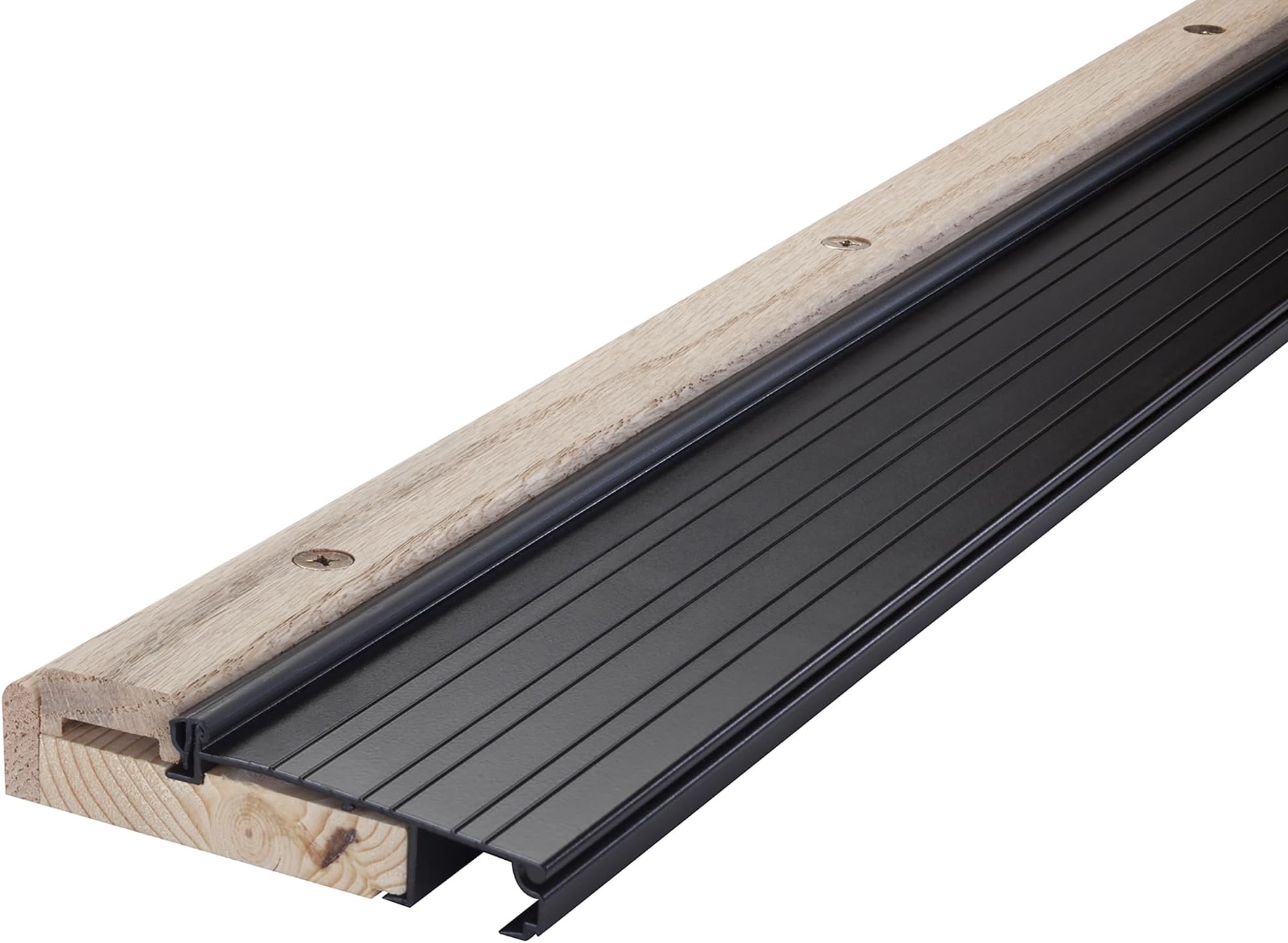 M-D Building Products 77792 4-9/16 in. x 1-1/8 in. x 36 in. Bronze Adjustable Aluminum & Hardwood Threshold Kit - Versatile Solution for French and Exterior Doors