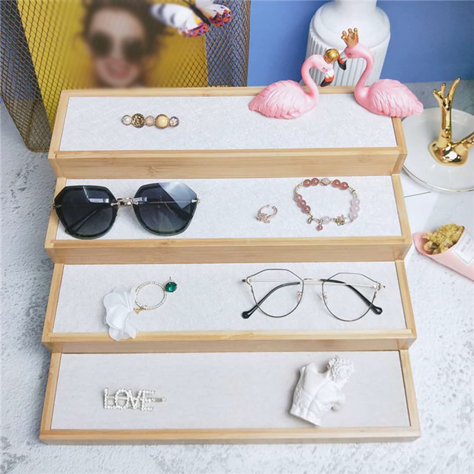 GRFIT Espositore per Occhiali da Sole Occhiali da Vista in Legno Occhiali da Vista Eyeglasses Stand Sunglasses Decorazione del Desktop for controsoffitti per Esposizione Commerciale Domestica Negozio