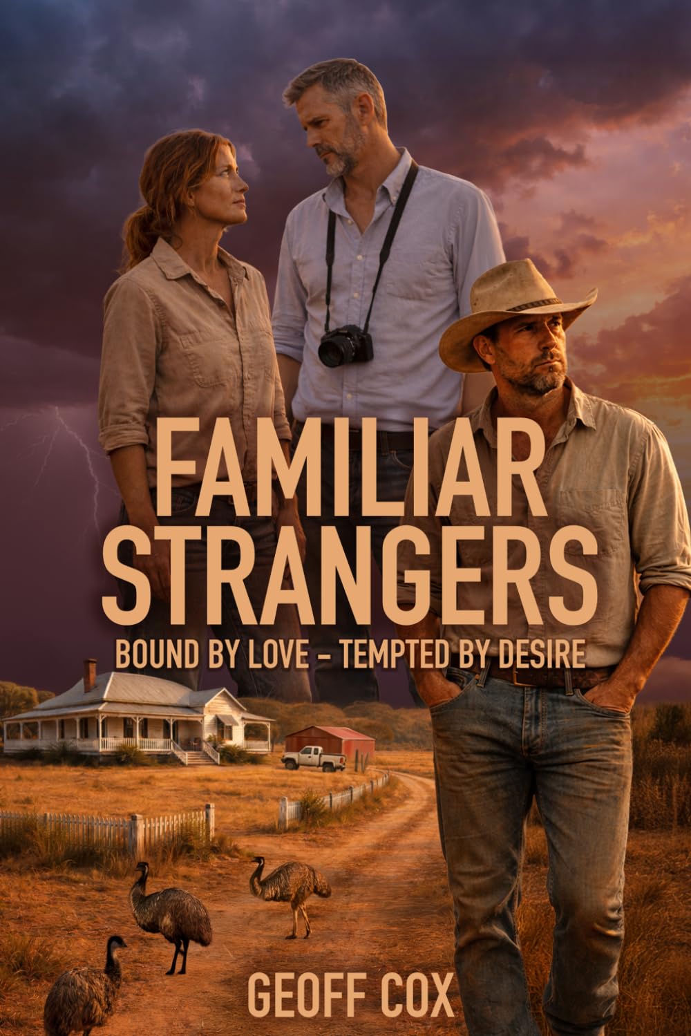 Familiar Strangers: When an photojournalist arrives at an Australian country homestead to cover a story about a couple fighting to save their property, an unexpected romance unfolds.